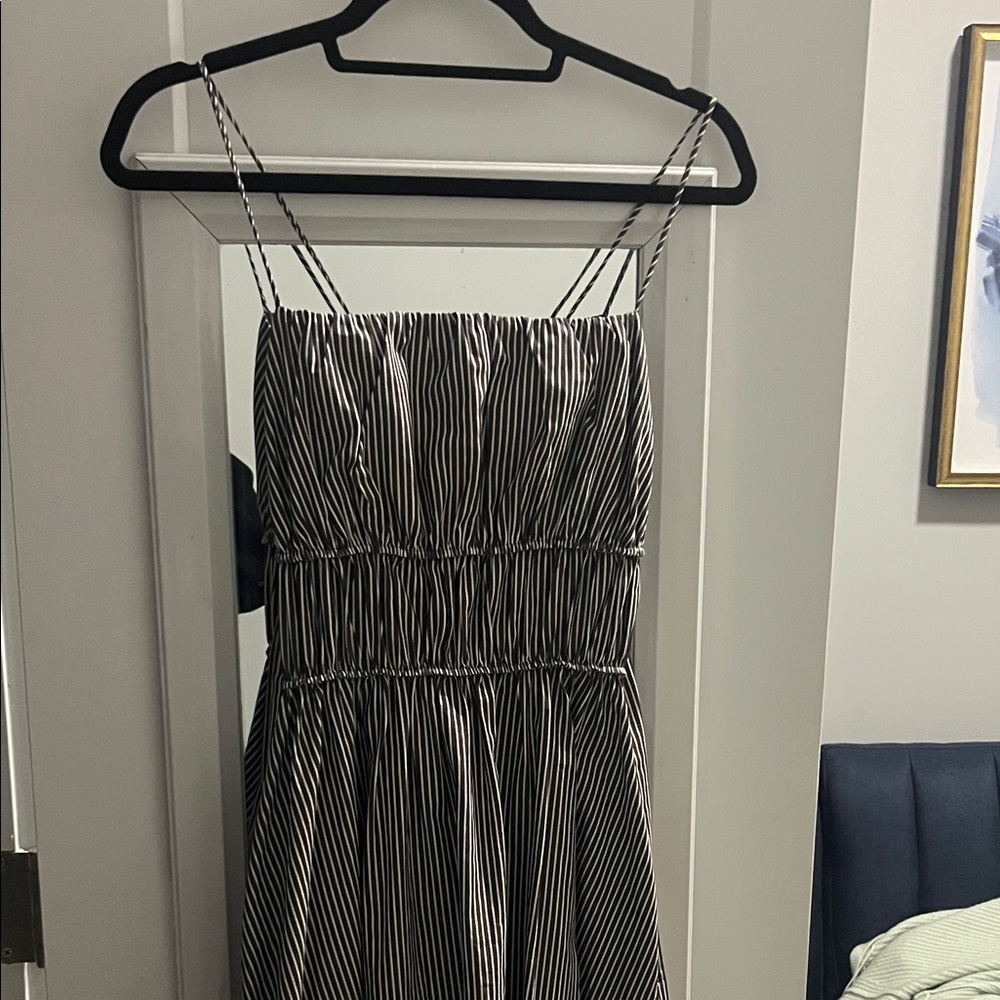 Cos Brown and White Striped Dress